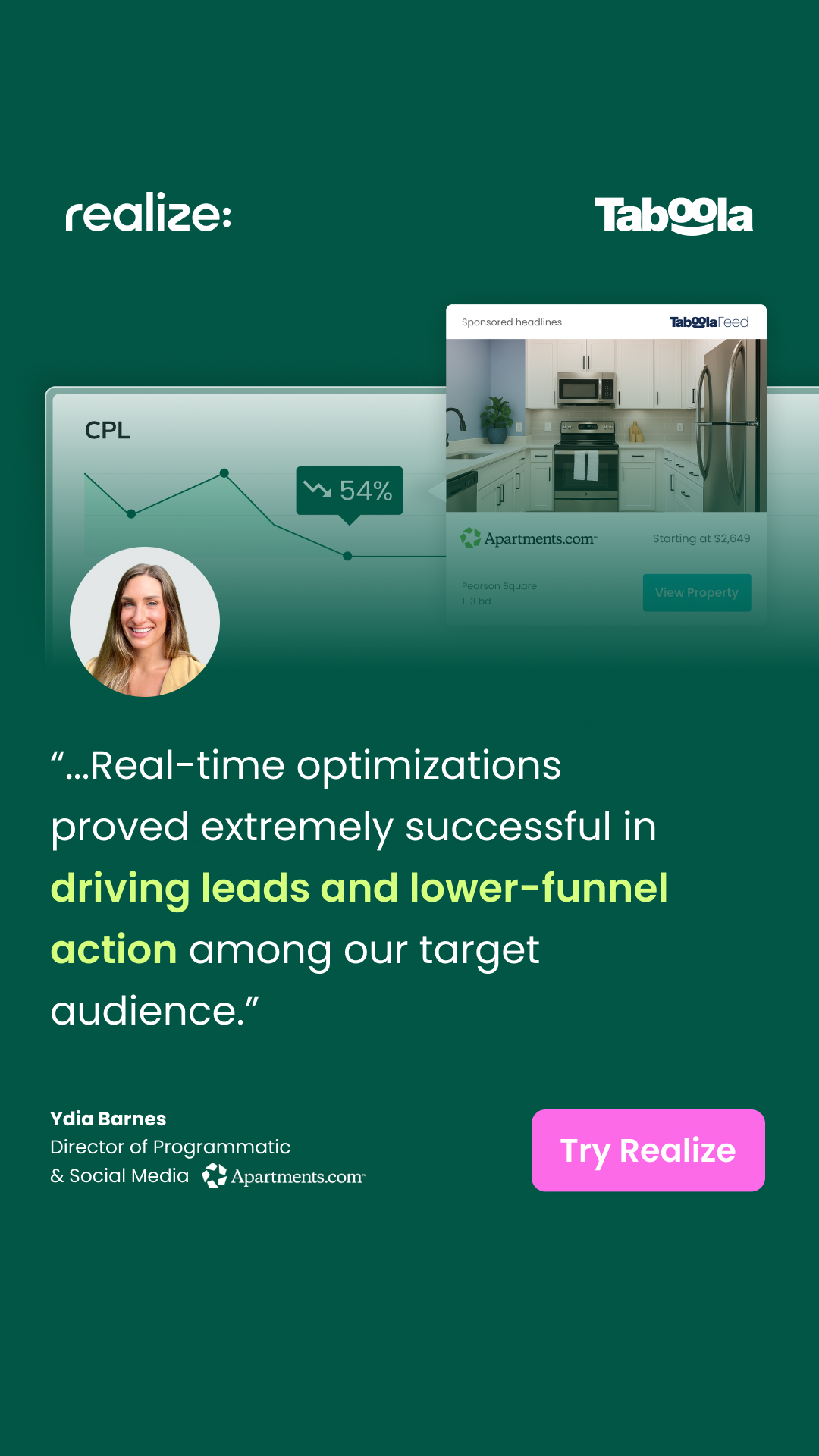 Realize For Advertisers Facebook ad