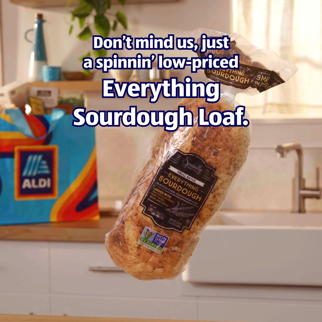 ALDI USA Facebook ad: Unbelievably high quality, low priced bread (fr believe…