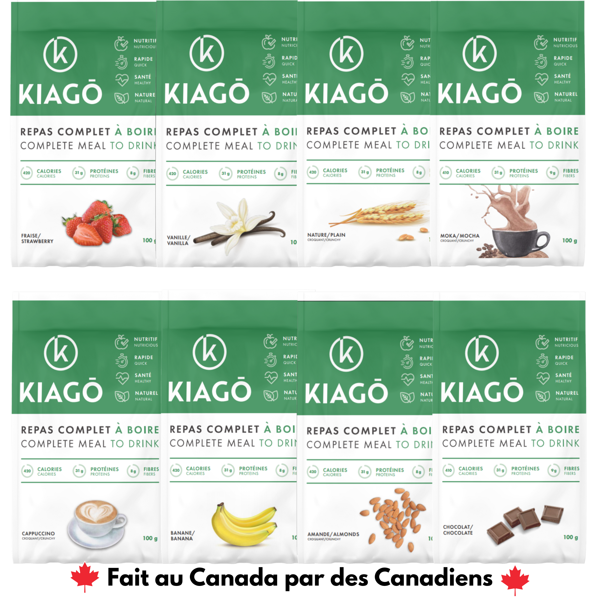 Kiago Nutrition Facebook ad: REPAS COMPLET À BOIRE