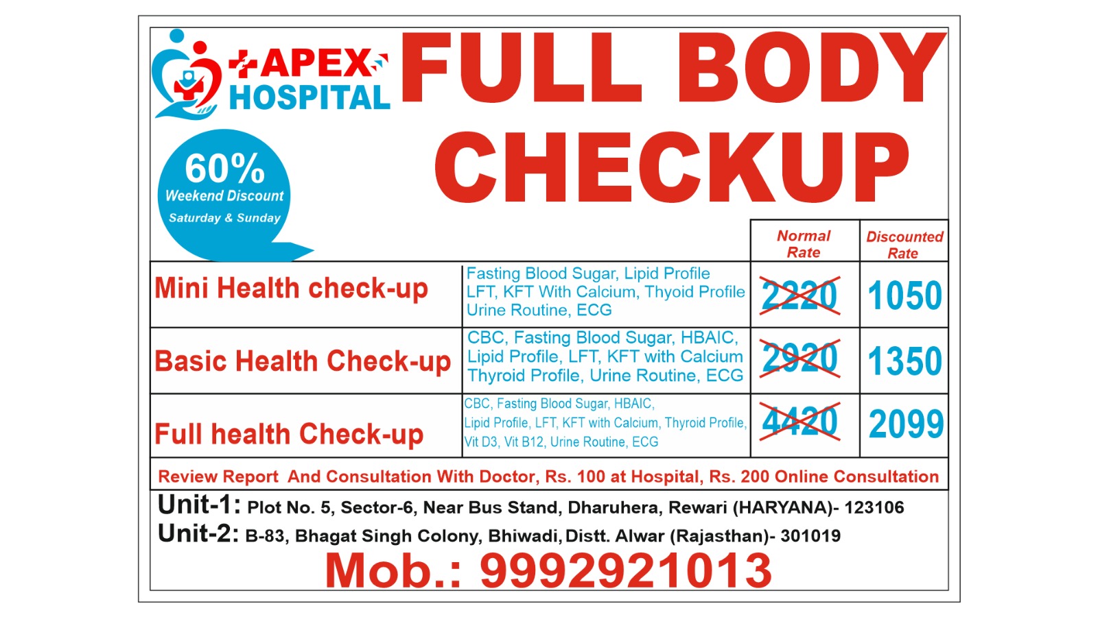 APEX HOSPITAL AND TRAUMA CENTRE Facebook ad: Worried about your health?