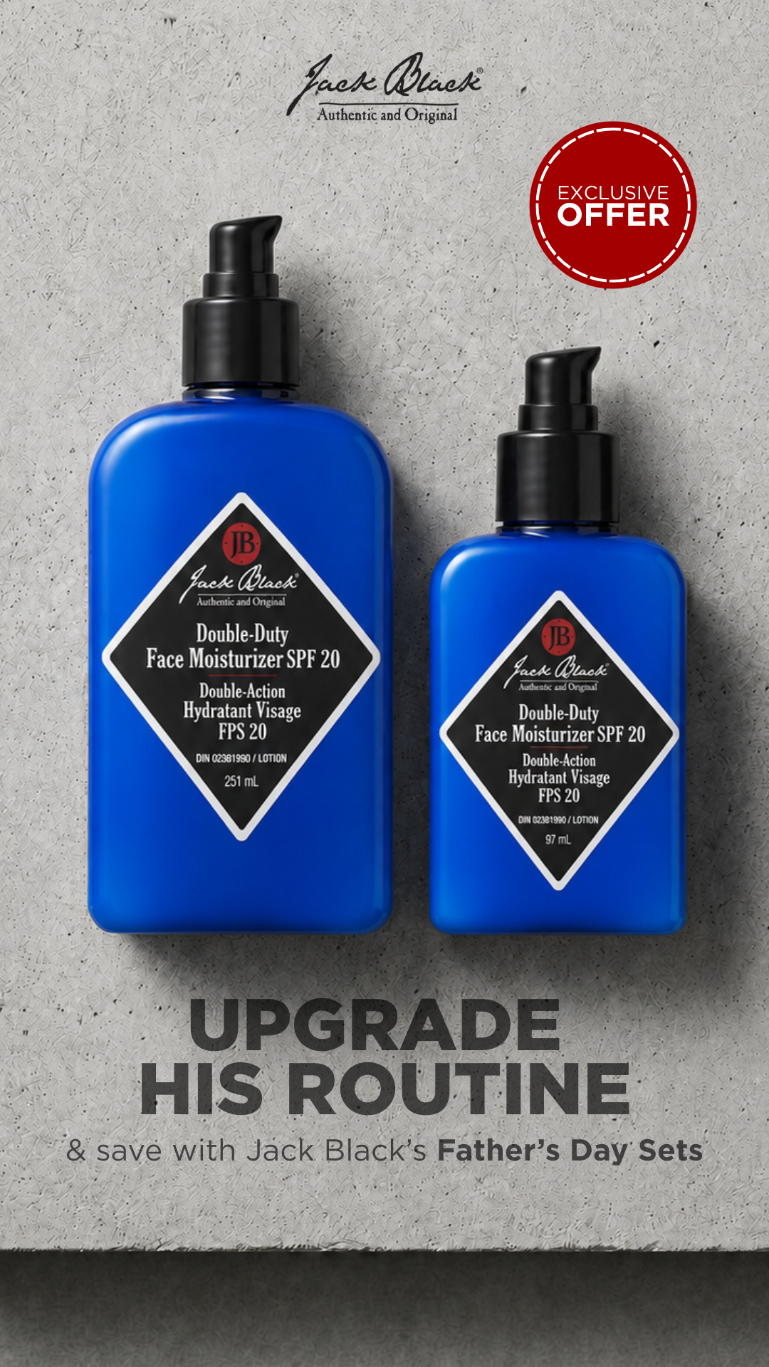 Jack Black Men's Skincare Canada Facebook ad