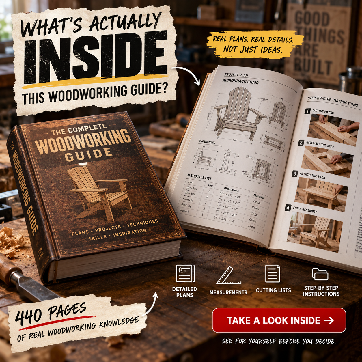 WoodTrack Facebook ad: 440 Pages. Completely FREE.
