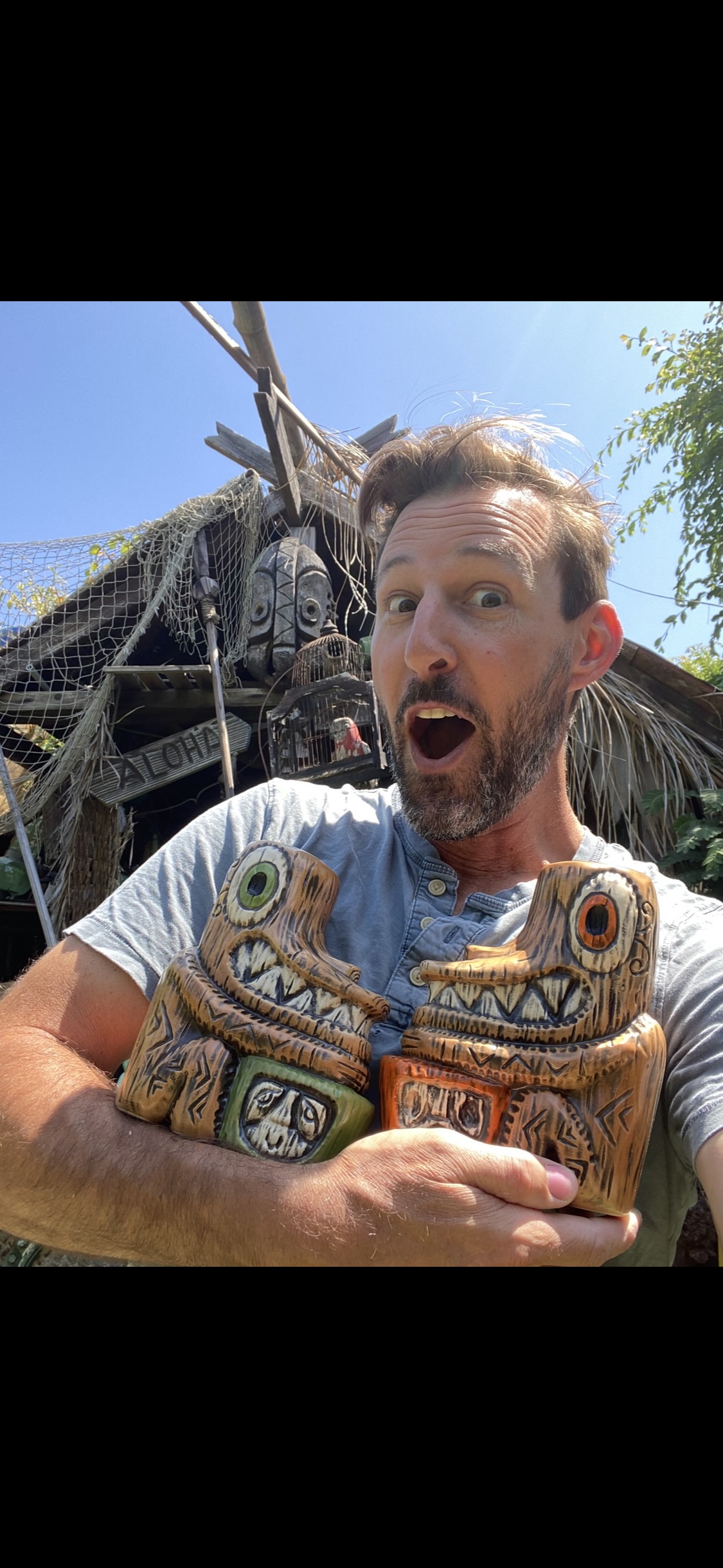 Tiki Tony Facebook ad: Tiki tOny's Enchanted Tiki Room Drummer Tiki Mug (Orange…