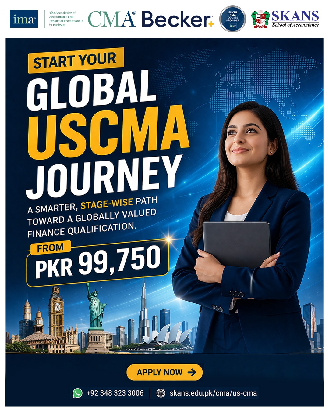 SKANS. US CMA Facebook ad: Get International Recognition in Finance