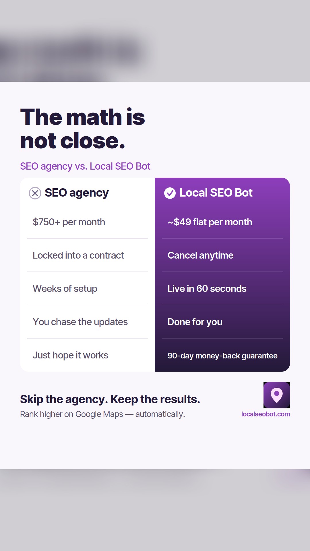 Local SEO Bot Facebook ad from Jun 8, 2026