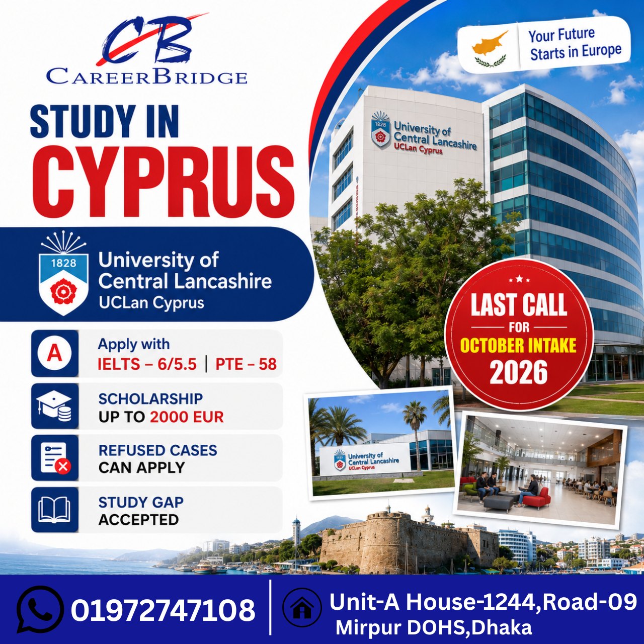 Career Bridge Facebook ad: ๐๐ญ๐ฎ๐๐ฒ ๐๐ง ๐๐ฒ๐ฉ๐ซ๐ฎ๐ฌ