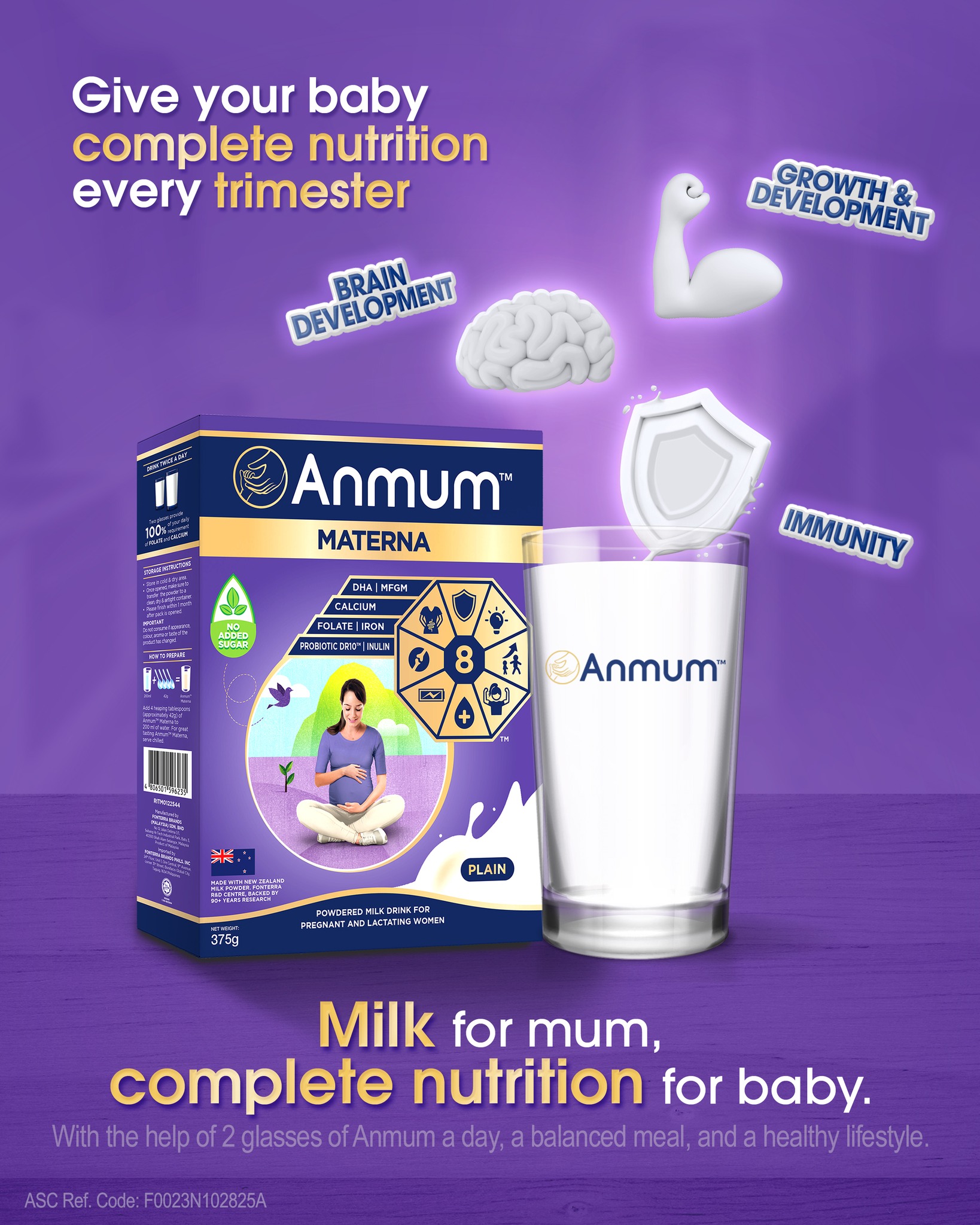 Anmum Mommy Circle Facebook ad: Give your baby complete nutrition every trimester with…