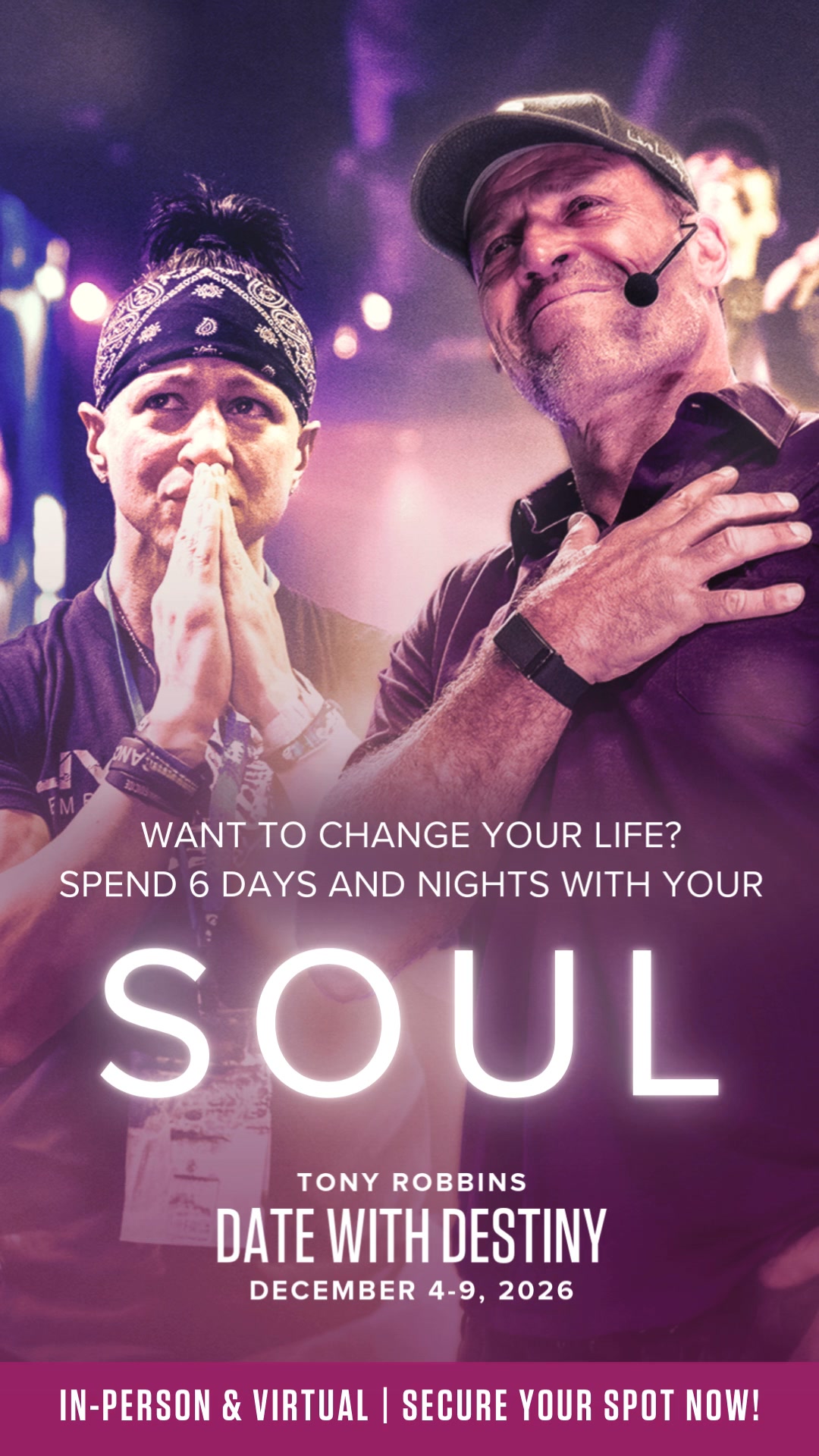 Tony Robbins Facebook ad: Rediscover Your True Self