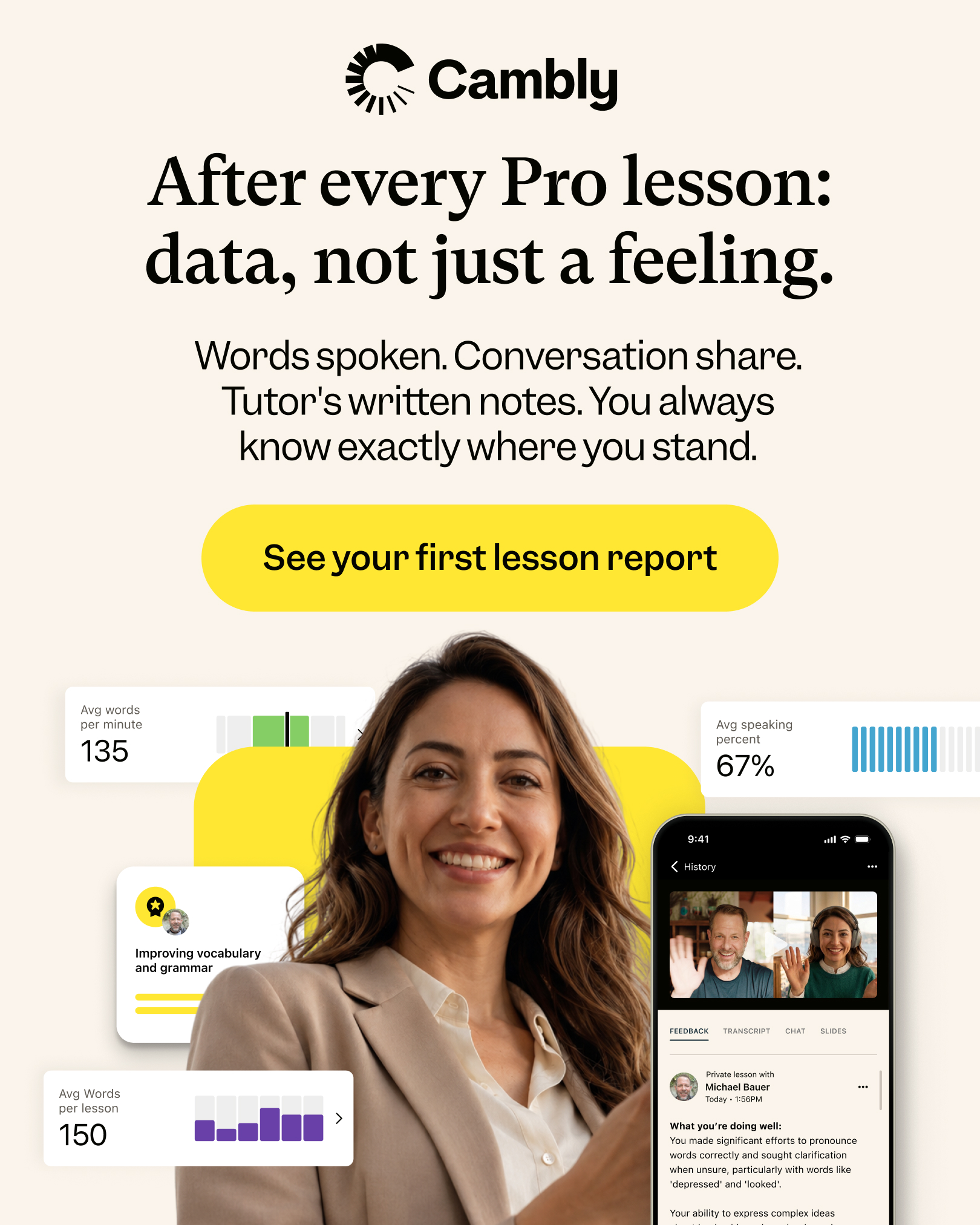 Cambly Facebook ad