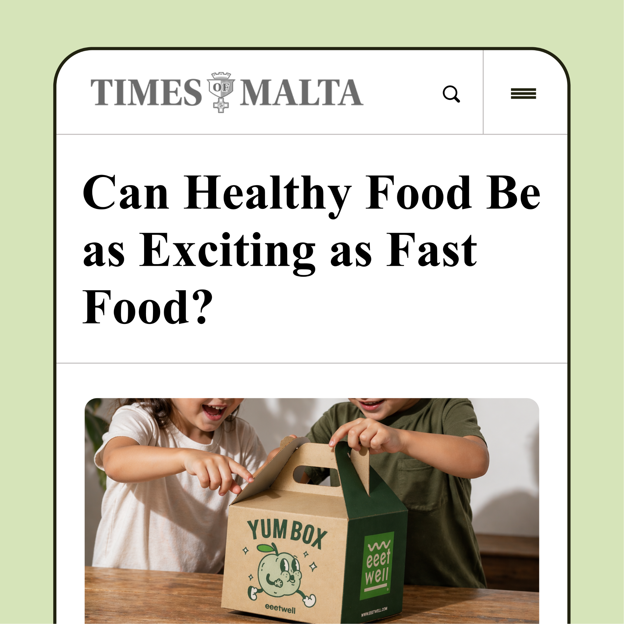 eeetwell Facebook ad: New Kids' Yum Box
