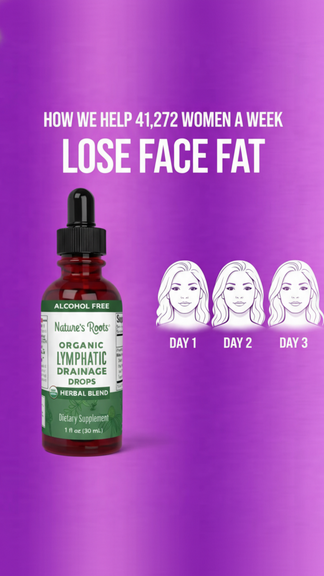 Try Natures Roots Facebook ad: Puffy Face? It Might Be Trapped Fluid