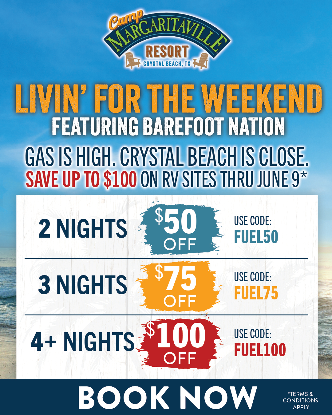 Camp Margaritaville Resort Crystal Beach Facebook ad