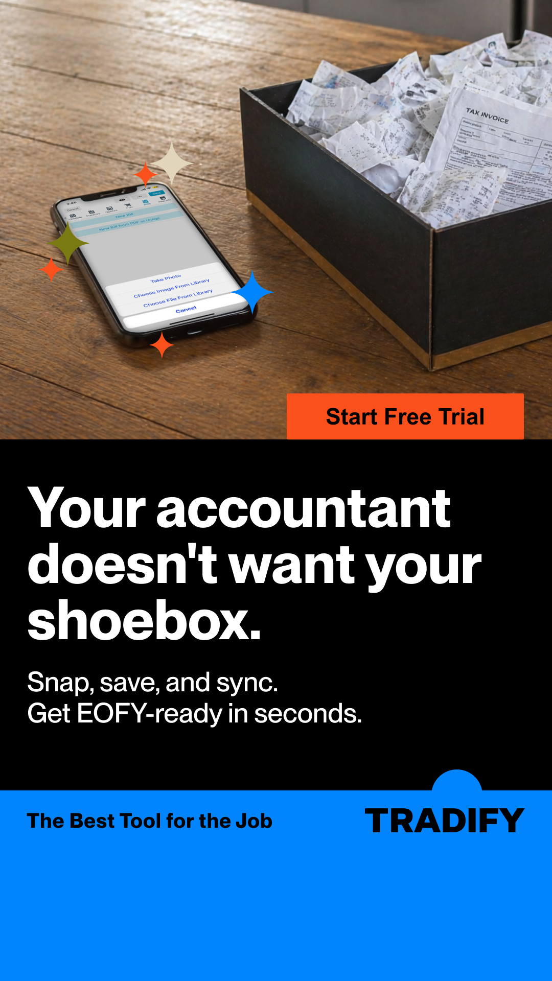 Tradify Facebook ad