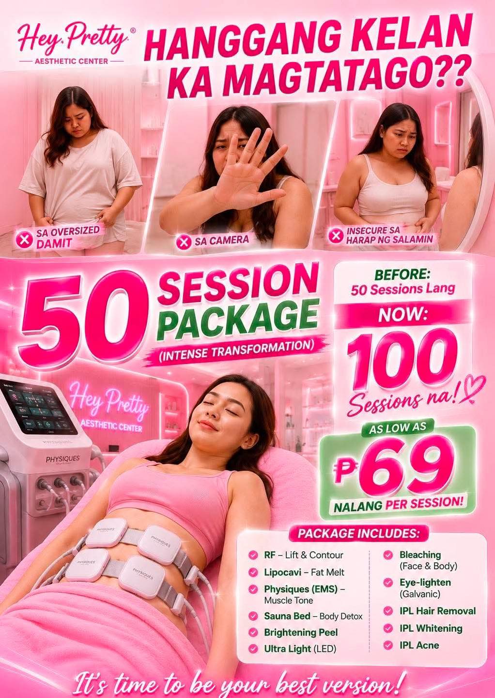 Hey Pretty Aesthetic Center - San Mateo Facebook ad