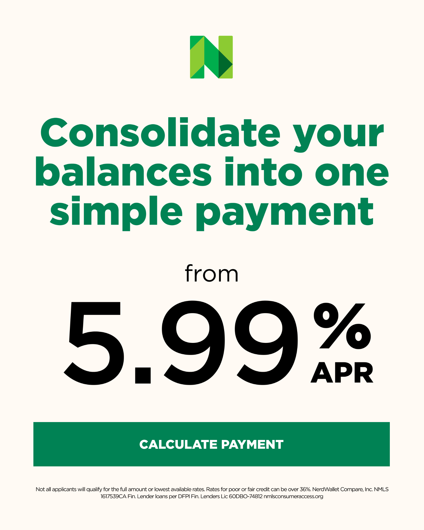 NerdWallet Facebook ad