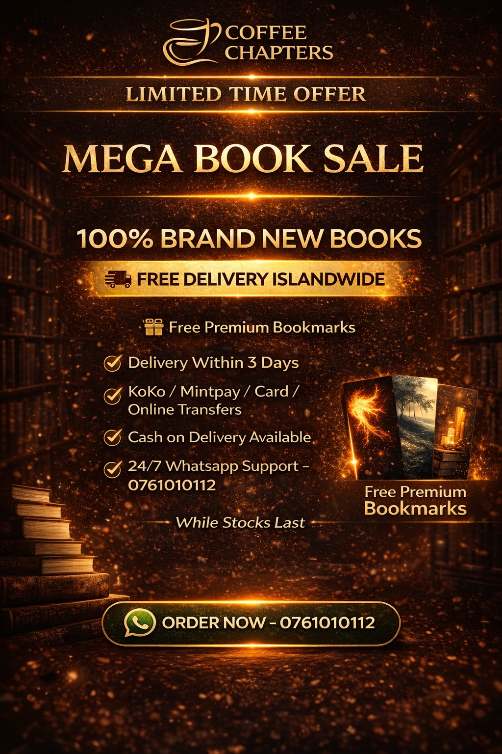 Coffeechapters.lk Facebook ad: There’s something magical about opening a brand-new book