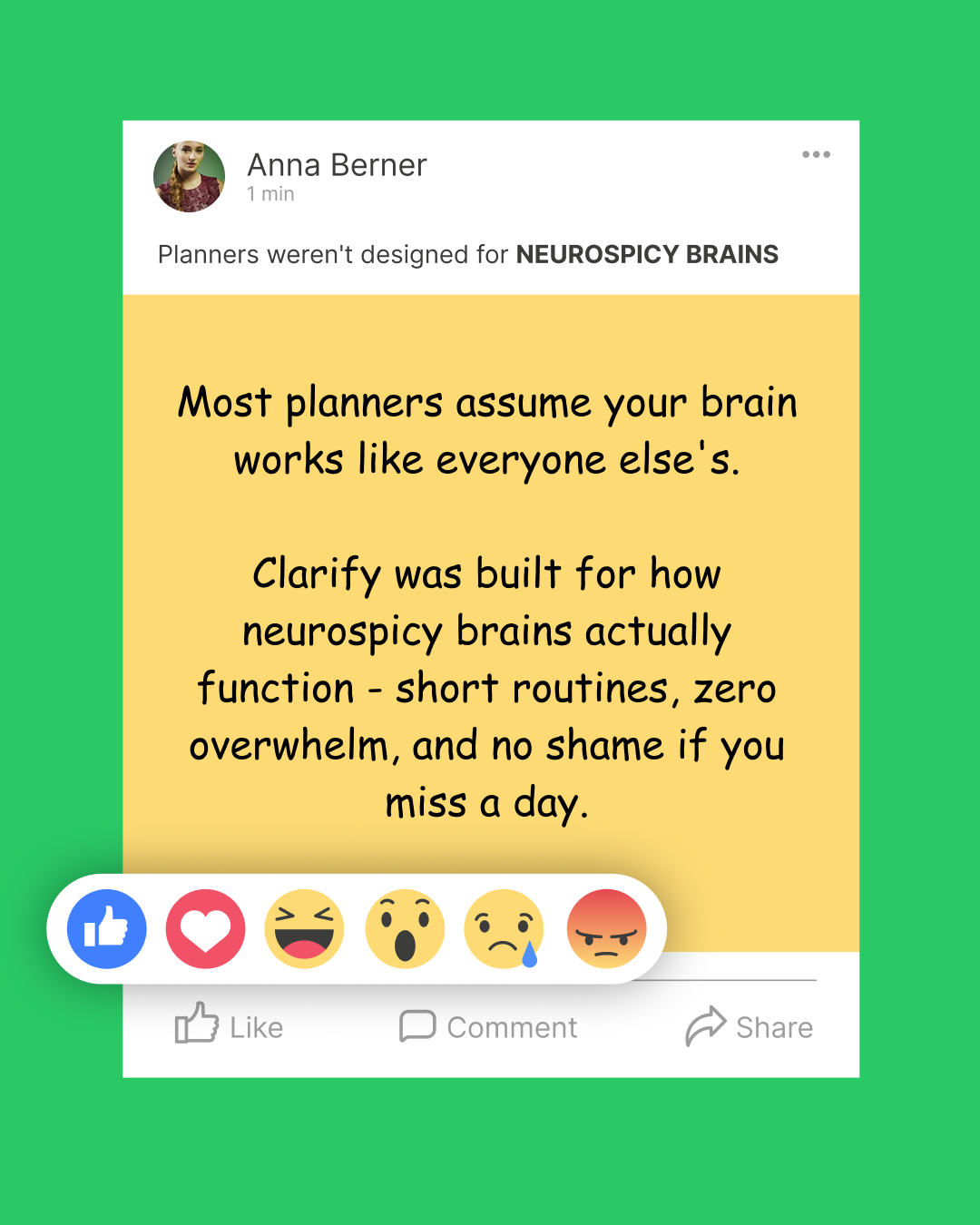 Clarify - Your Focus Keeper Facebook ad