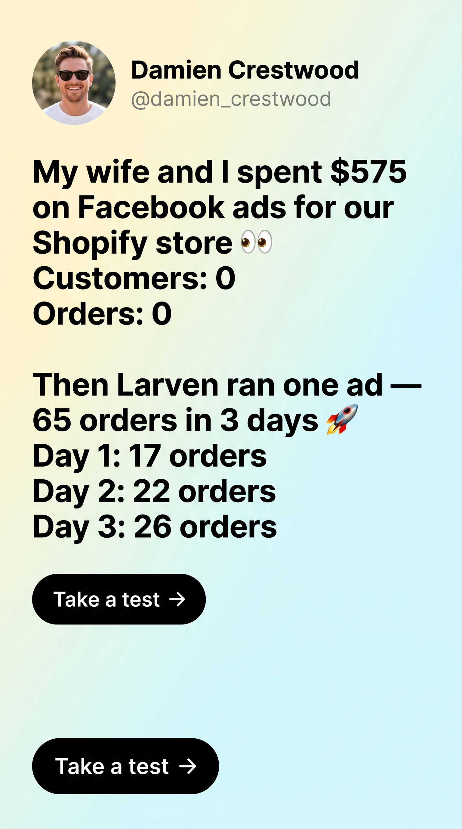 Larven AI Facebook ad