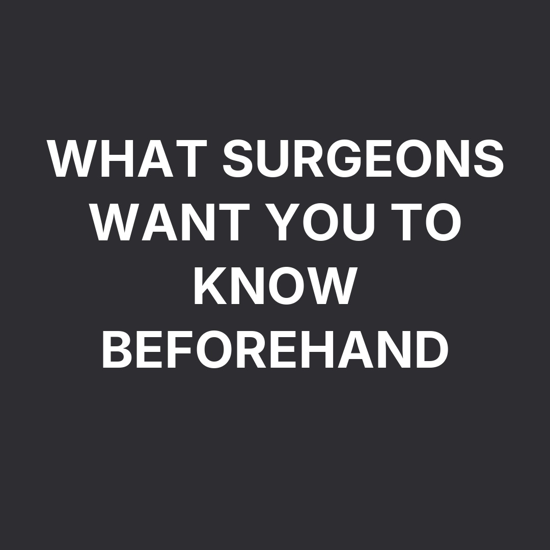 Answer Zone Facebook ad: What Surgeons Want You To Know Beforehand
