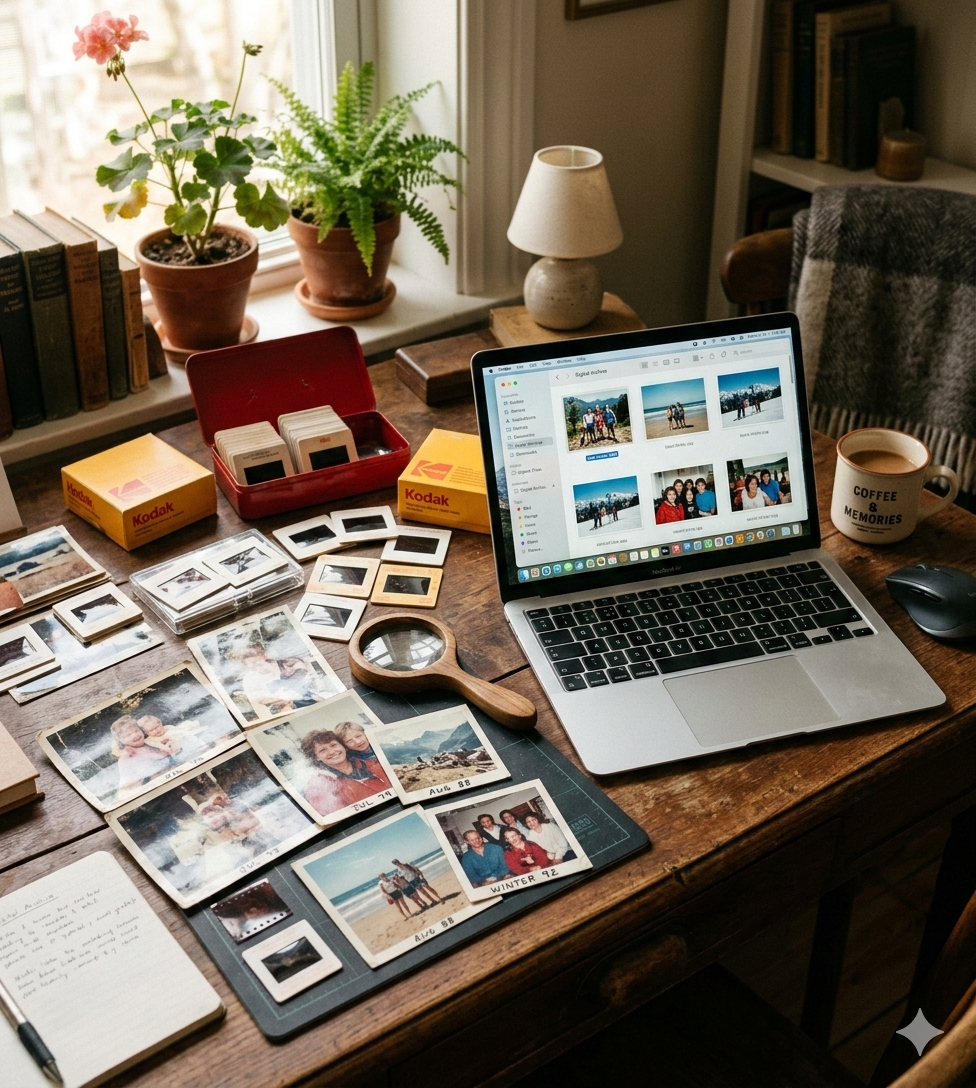 Middle Calgary Scanning Facebook ad: We come to you, photos on USB from $199