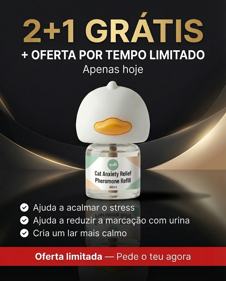 Veluna Facebook ad: Finalmente um gato tranquilo e feliz