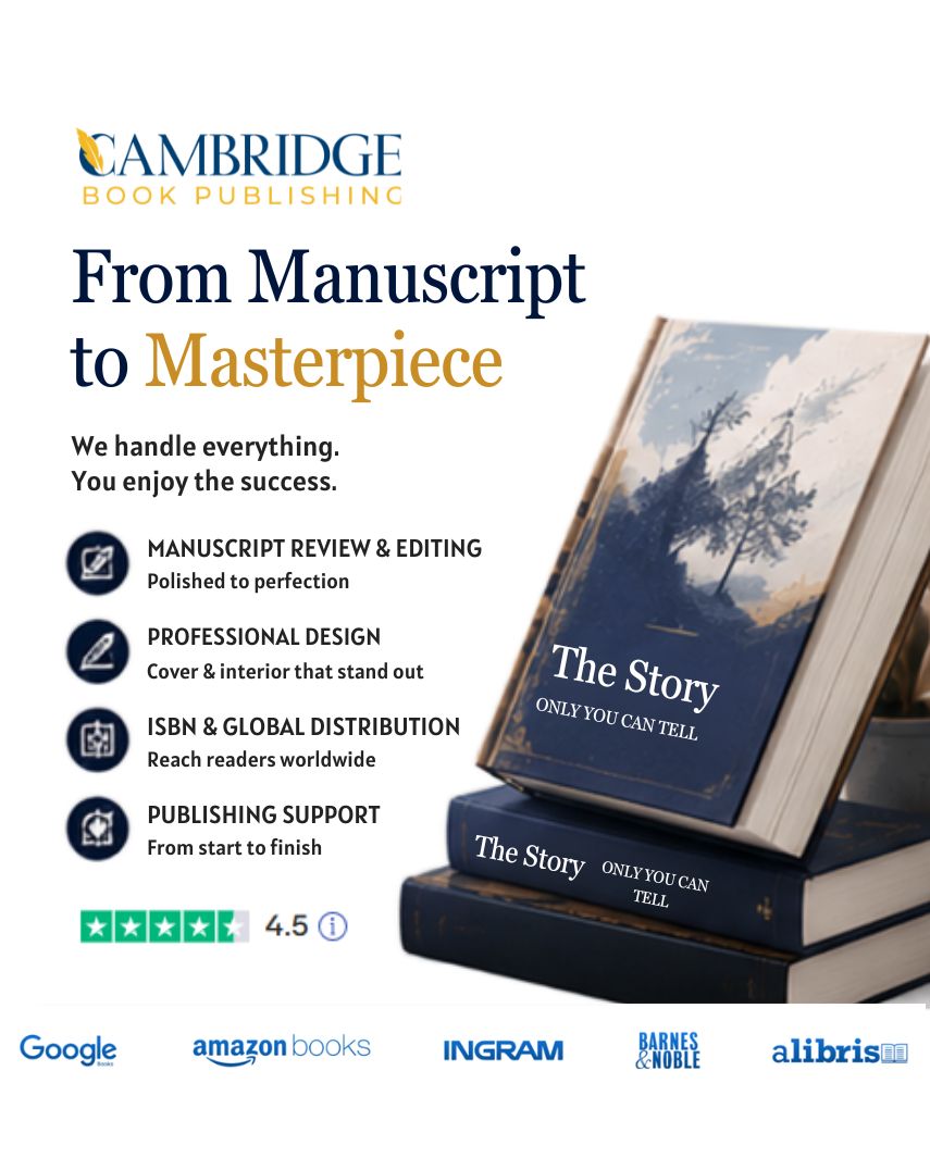 Cambridge Book Publishing Facebook ad: Turn your draft into a masterpiece