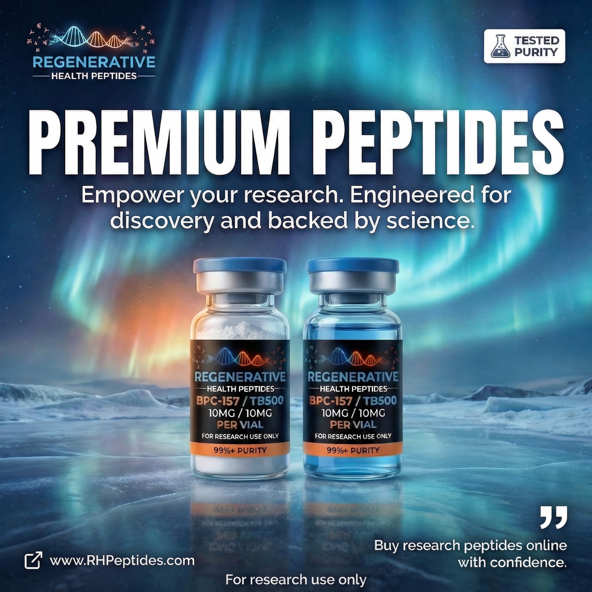 Regenerative Health Peptides Facebook ad: 3rd-Party Tested Research Peptides
