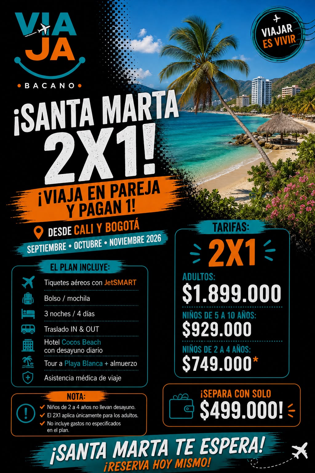 Viaja Bacano Facebook ad: Chatea con nosotros