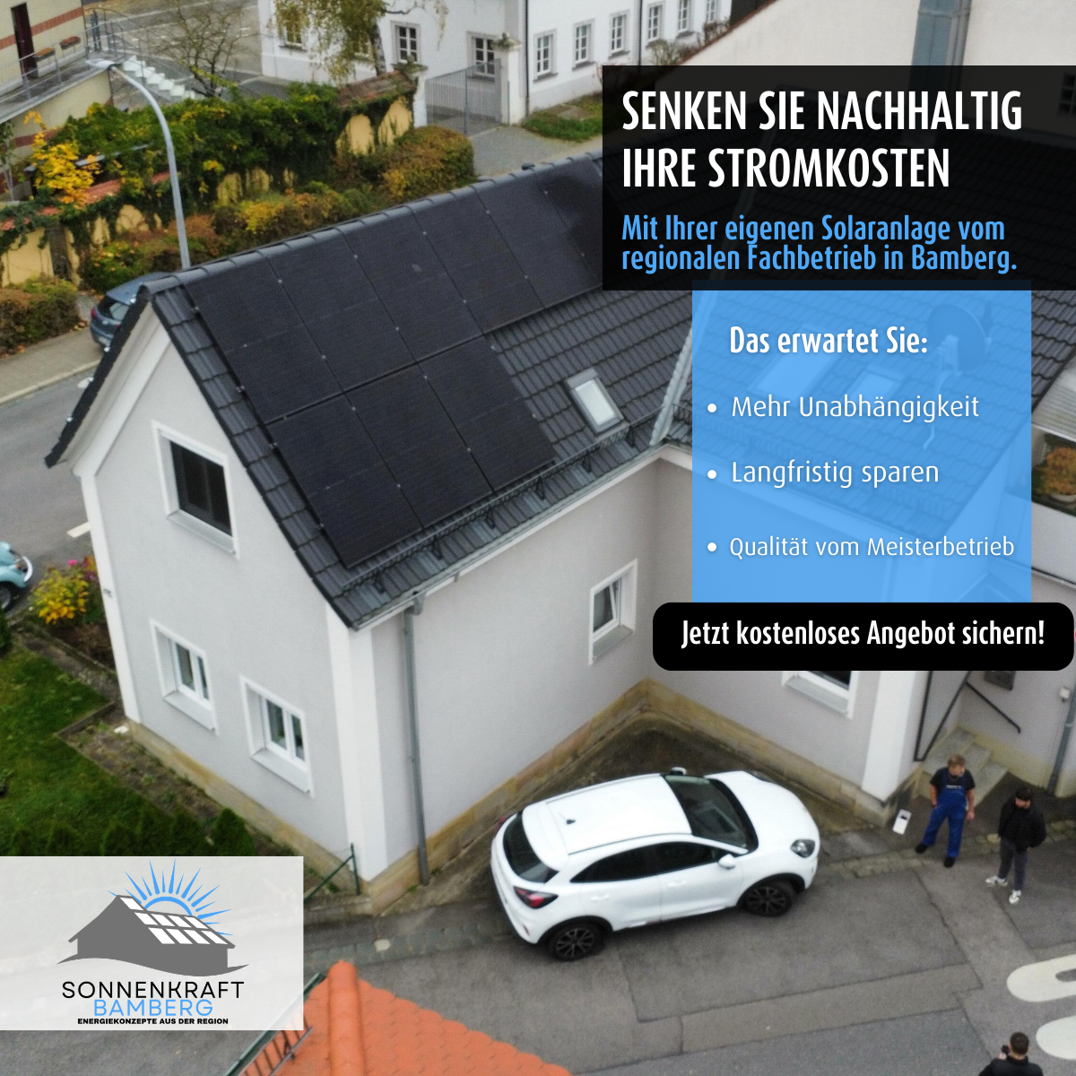 Sonnenkraft Bamberg Facebook ad: Schluss mit steigenden Stromkosten, produzieren Sie Ihren…