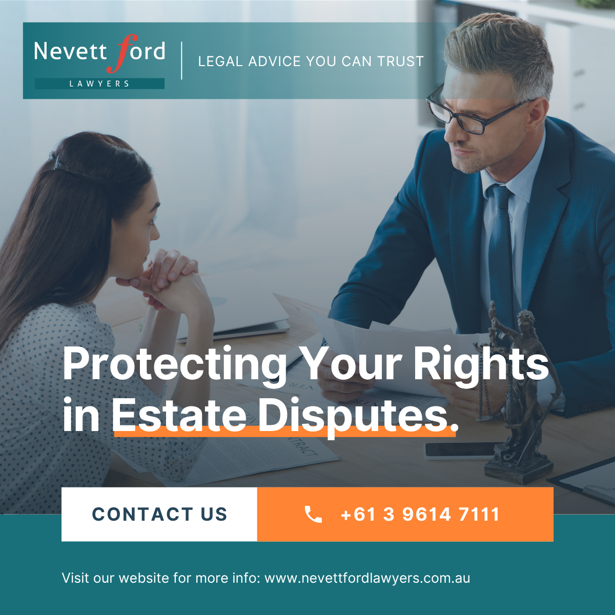Nevett Ford Lawyers Facebook ad: Challenging a Will? Know Your Rights.