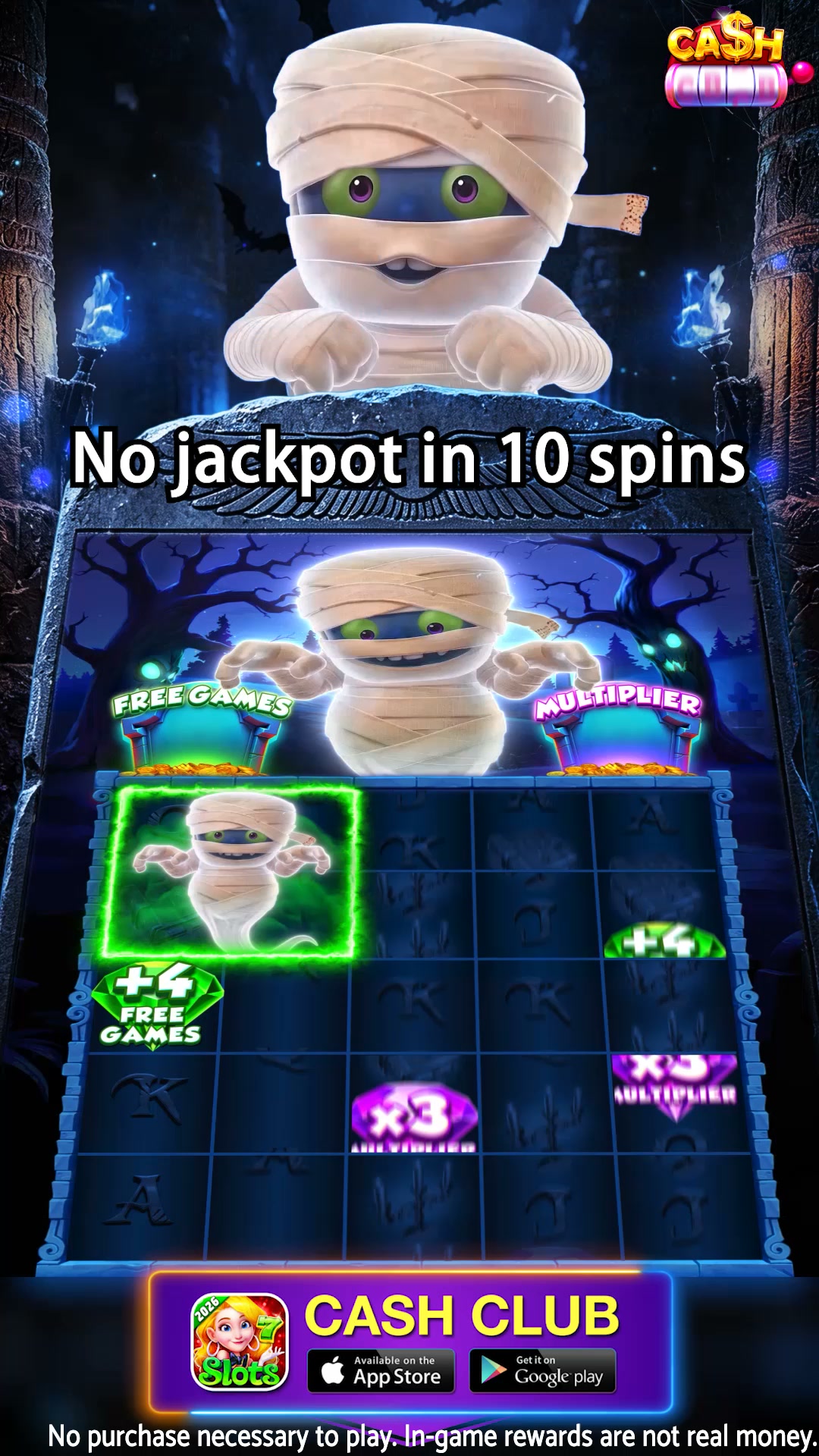 Cash Club Casino - Free Slots Games Facebook ad: Get Your Huge Free Coins Now!