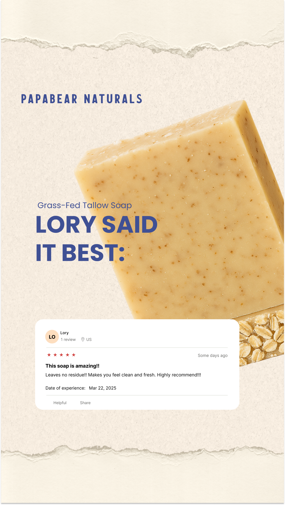 Papabear Naturals Facebook ad