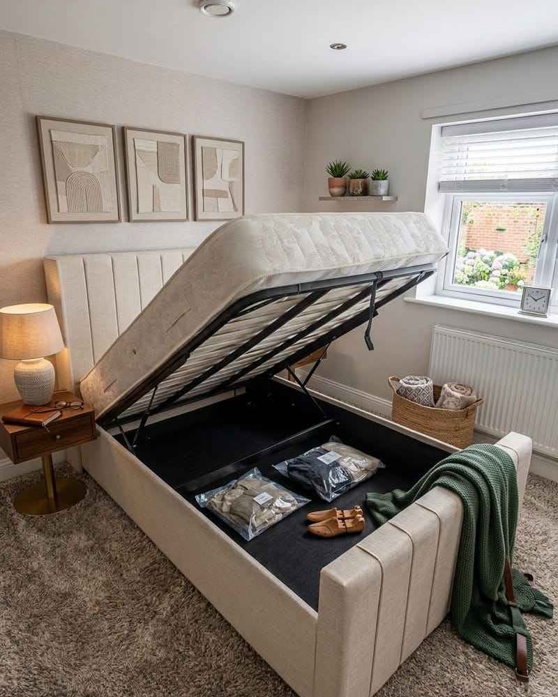 Lauren Cuddy Facebook ad: Double Size Ottoman Storage Bed Frame & Mattress - In…