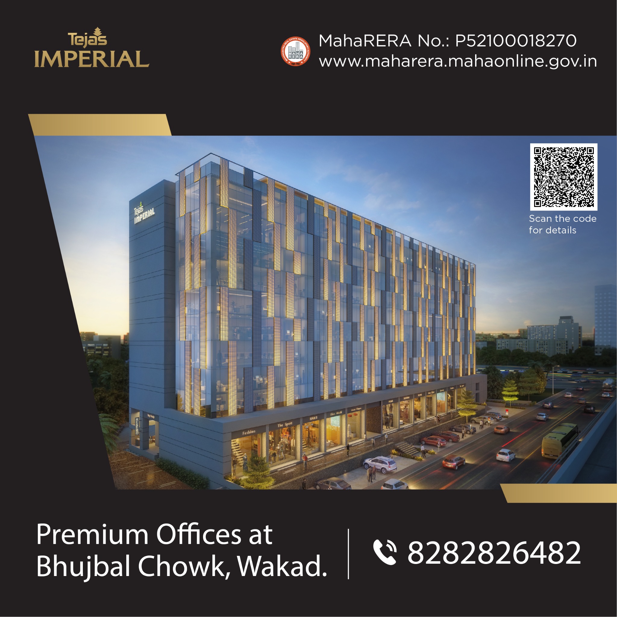 Tejas Developers Facebook ad: Book the best office space at Wakad starting Rs.60 Lacs…