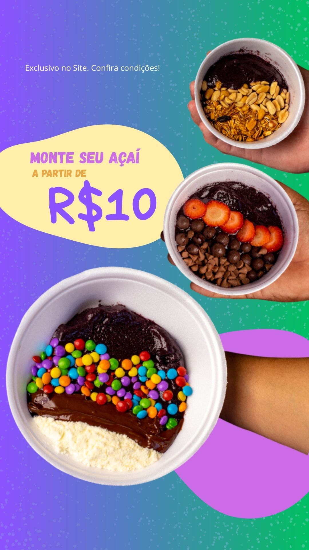Renata Chocolates Marketing Facebook ad: Açaí a partir de R$10