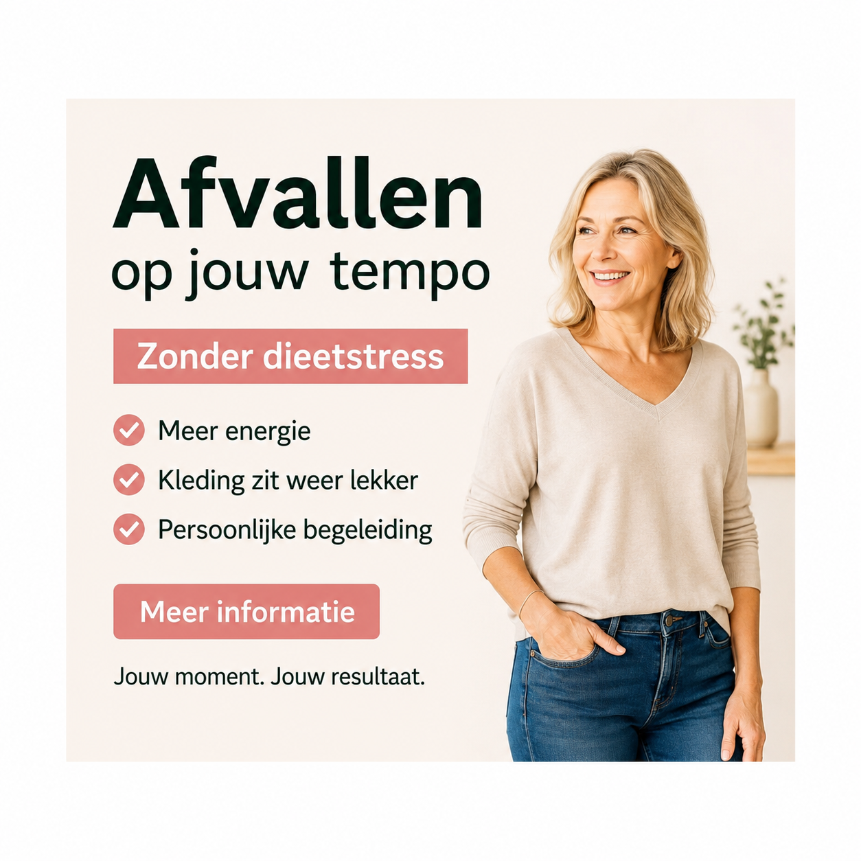 David Ost - Praktijk voor Verandering Facebook ad: Afvallen op jouw tempo