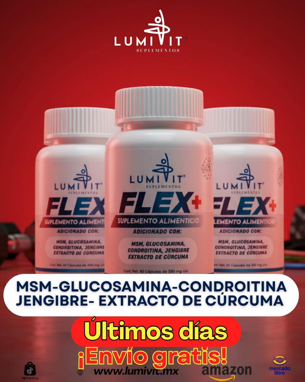 Distribuidora Lumivit Colágeno Facebook ad: Flex Lumivit 2 Reforzado | Glucosamina + Msm + Condroitina…