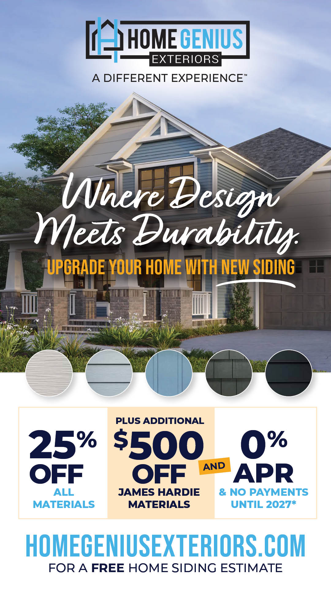 Home Genius Exteriors Facebook ad