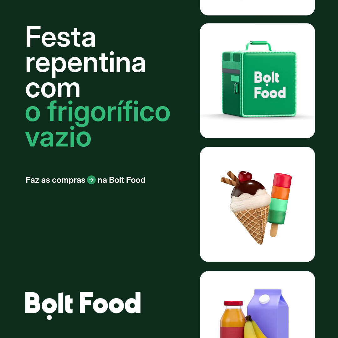 Bolt Food Facebook ad: Excelentes lojas e produtos.