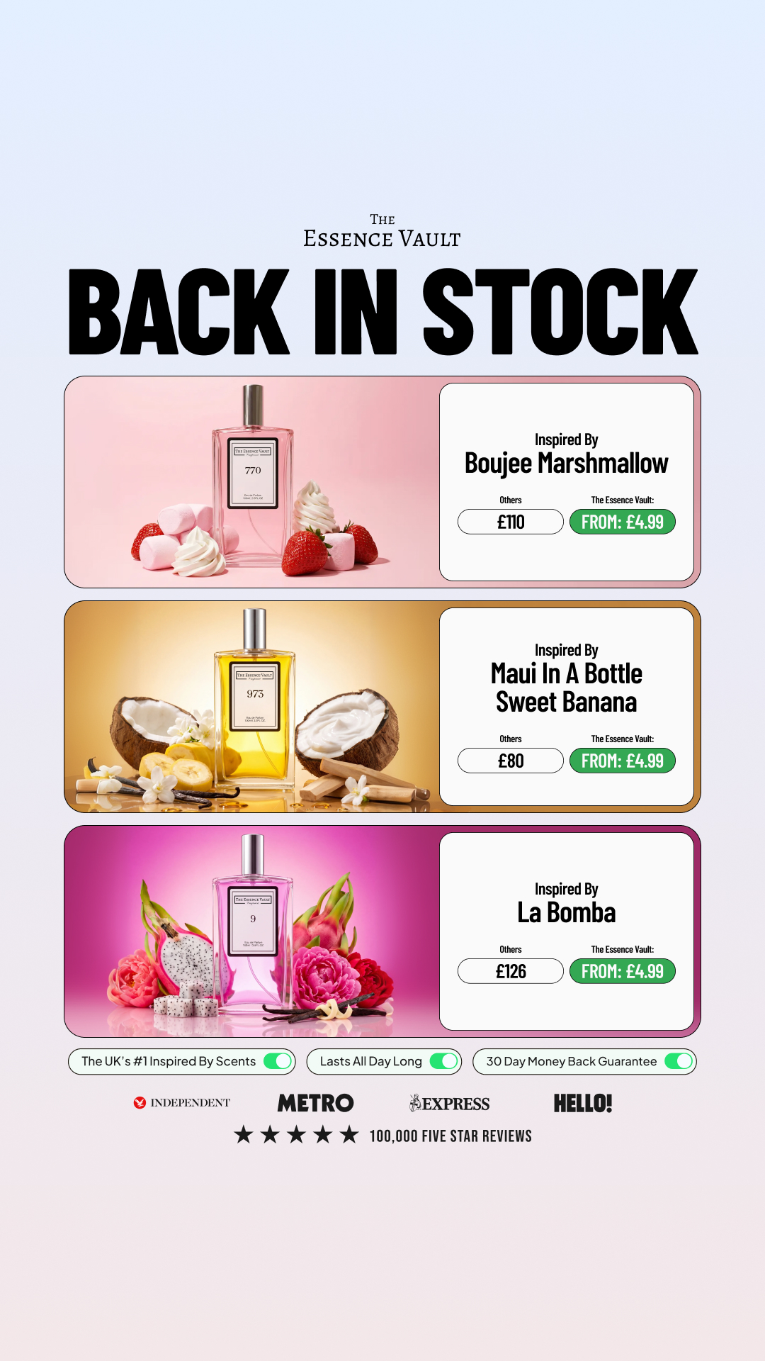 The Essence Vault Facebook ad