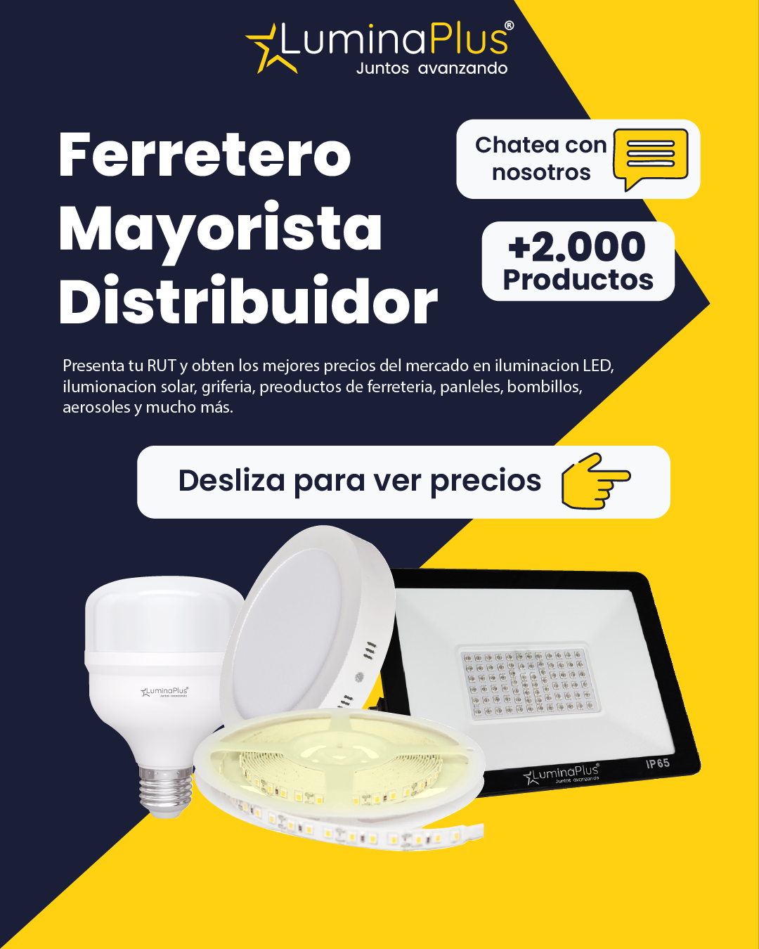 Luminaplus Facebook ad: Somos importadores directos: precios justos sin…