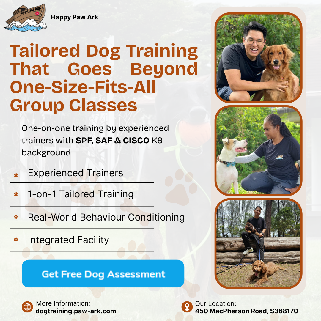 Happy Paw Ark Facebook ad: Dog Training Led By Former K9 Unit Handlers