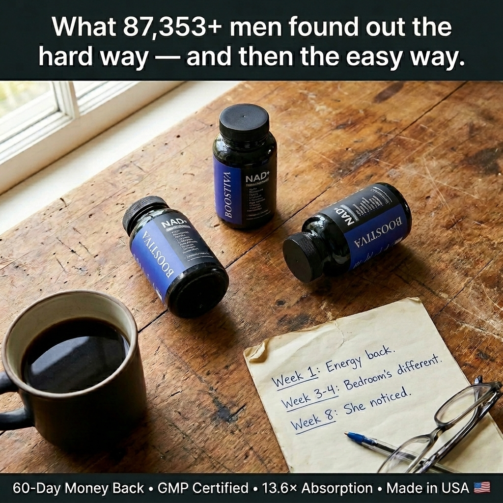 Boostiva Men Facebook ad: Get Your Edge Back, From the Boardroom to the Bedroom