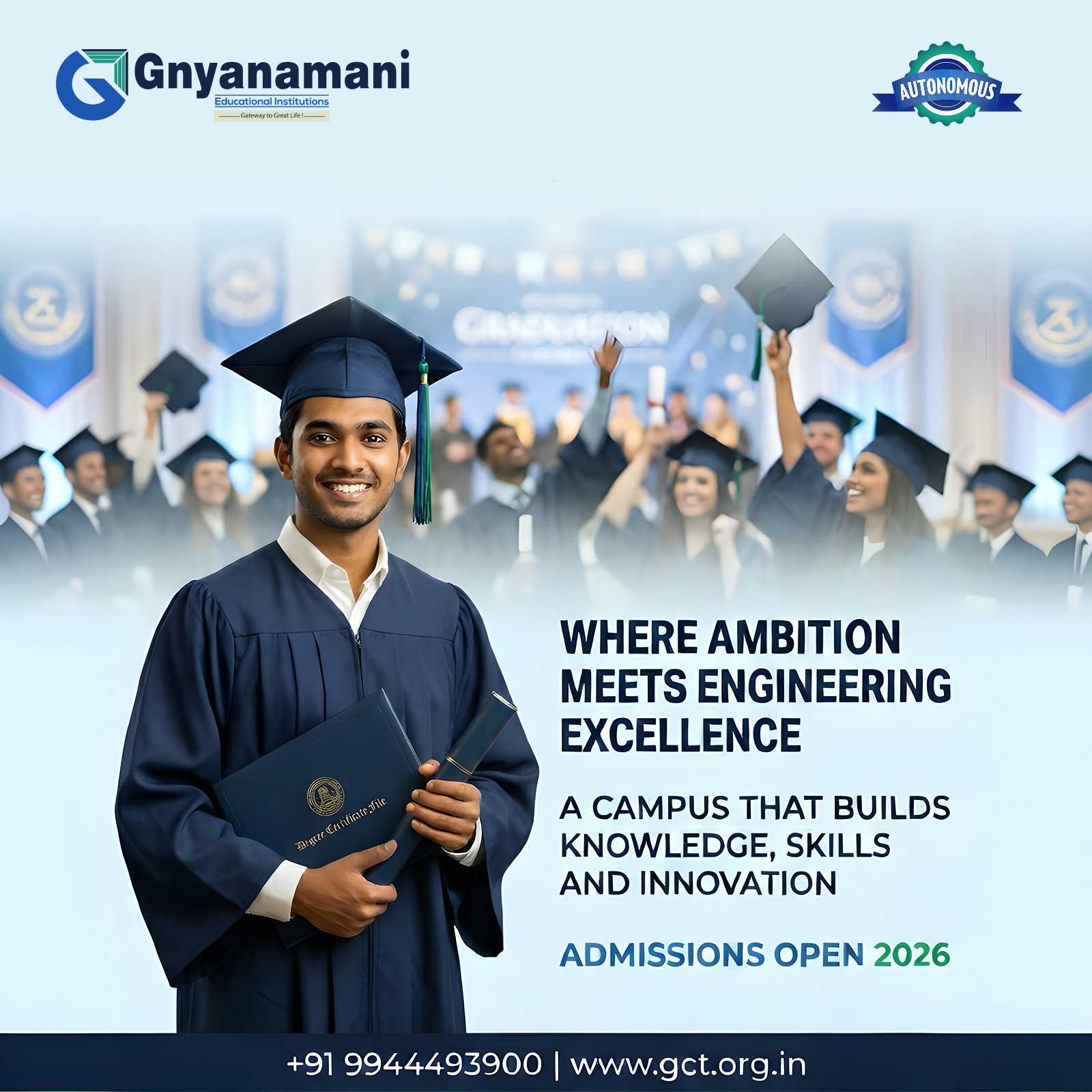 Gnyanamani Educational Institutions Facebook ad: Gnyanamani College of Technology is where engineering…