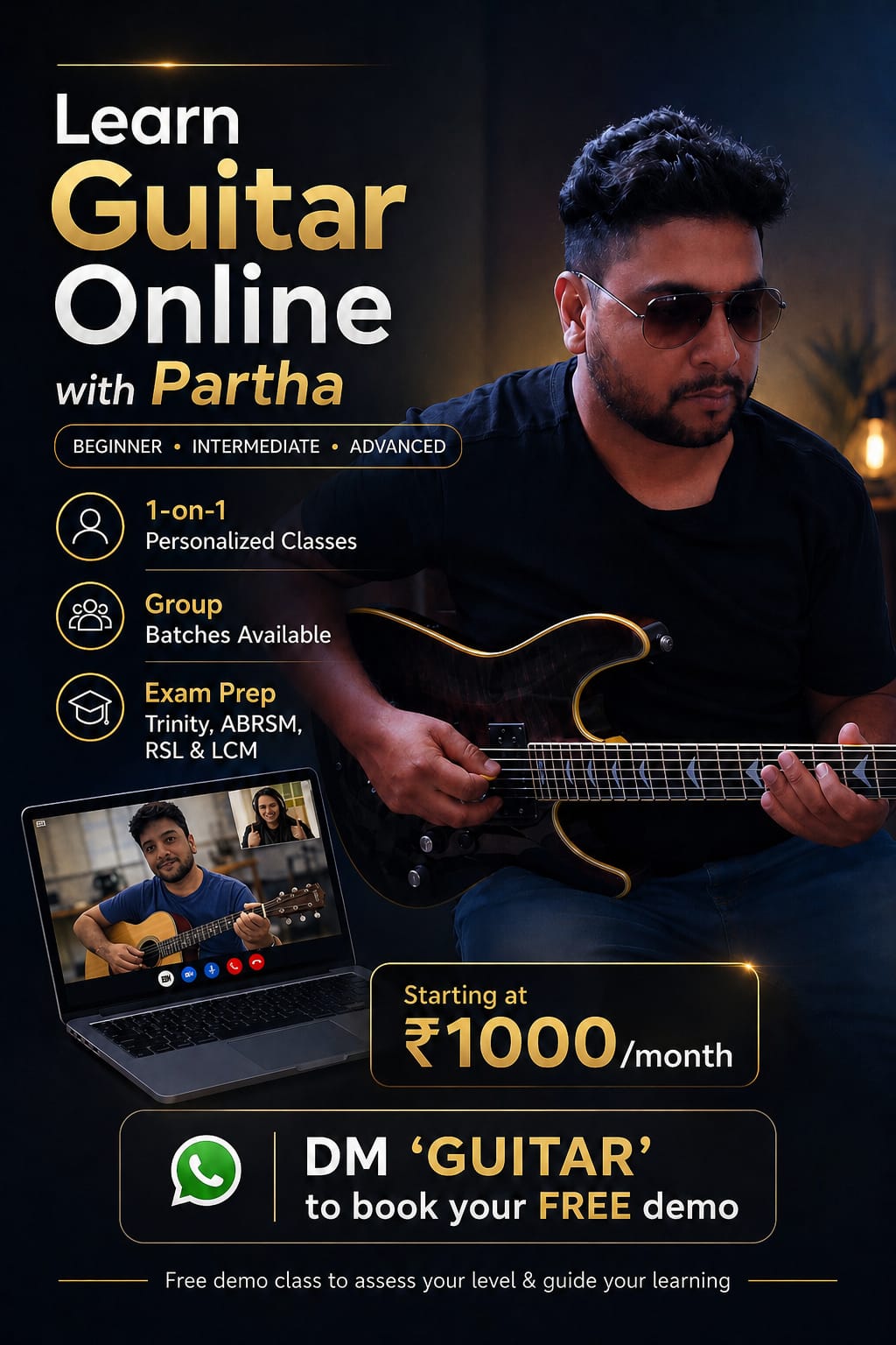 Partha's Music Class Facebook ad from Apr 30, 2026