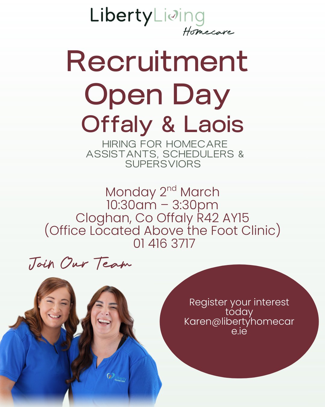 Liberty Living Homecare Facebook ad: Open Day
