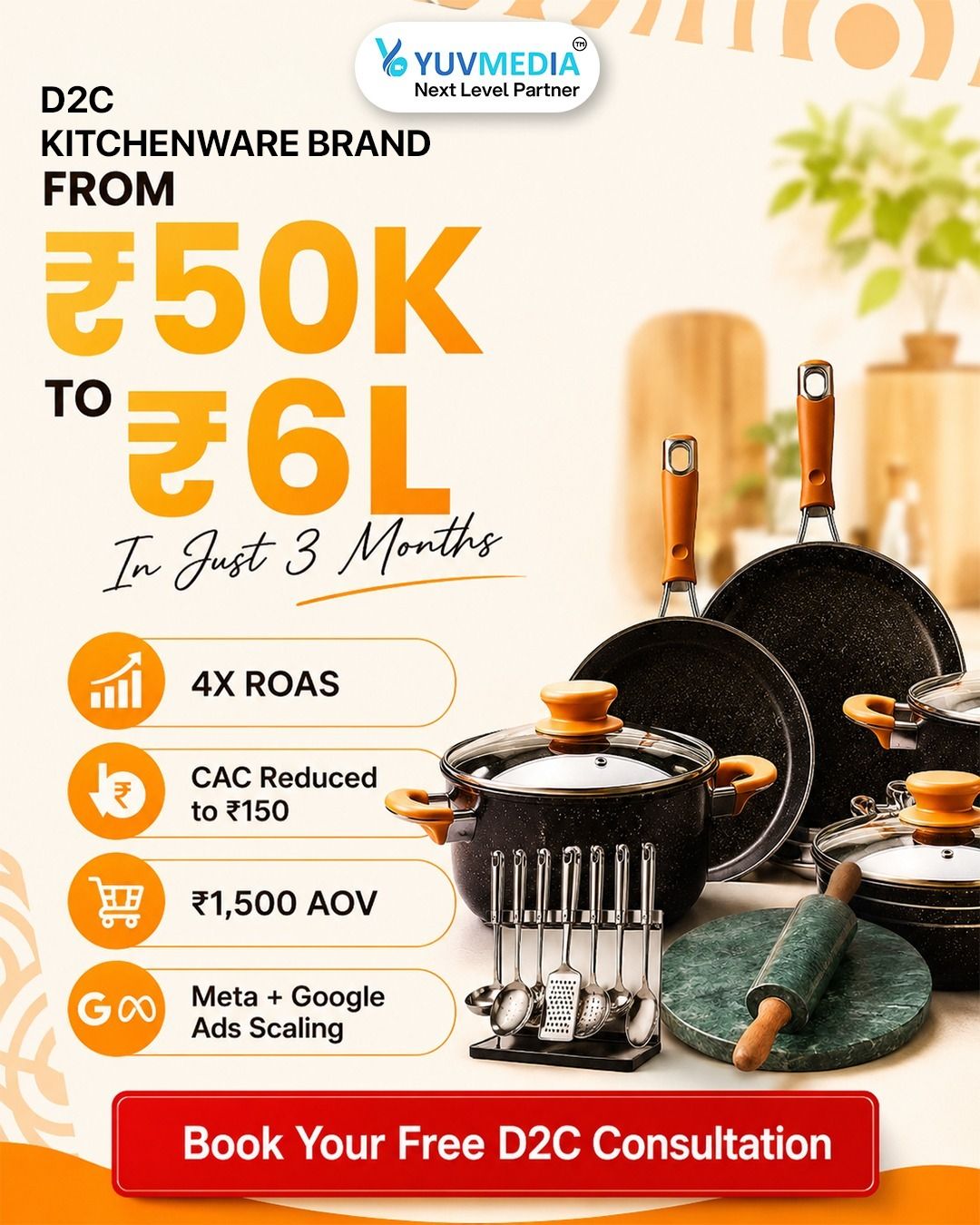 Yuvmedia - Next Level Partner Facebook ad: Want Better ROAS & More Orders?