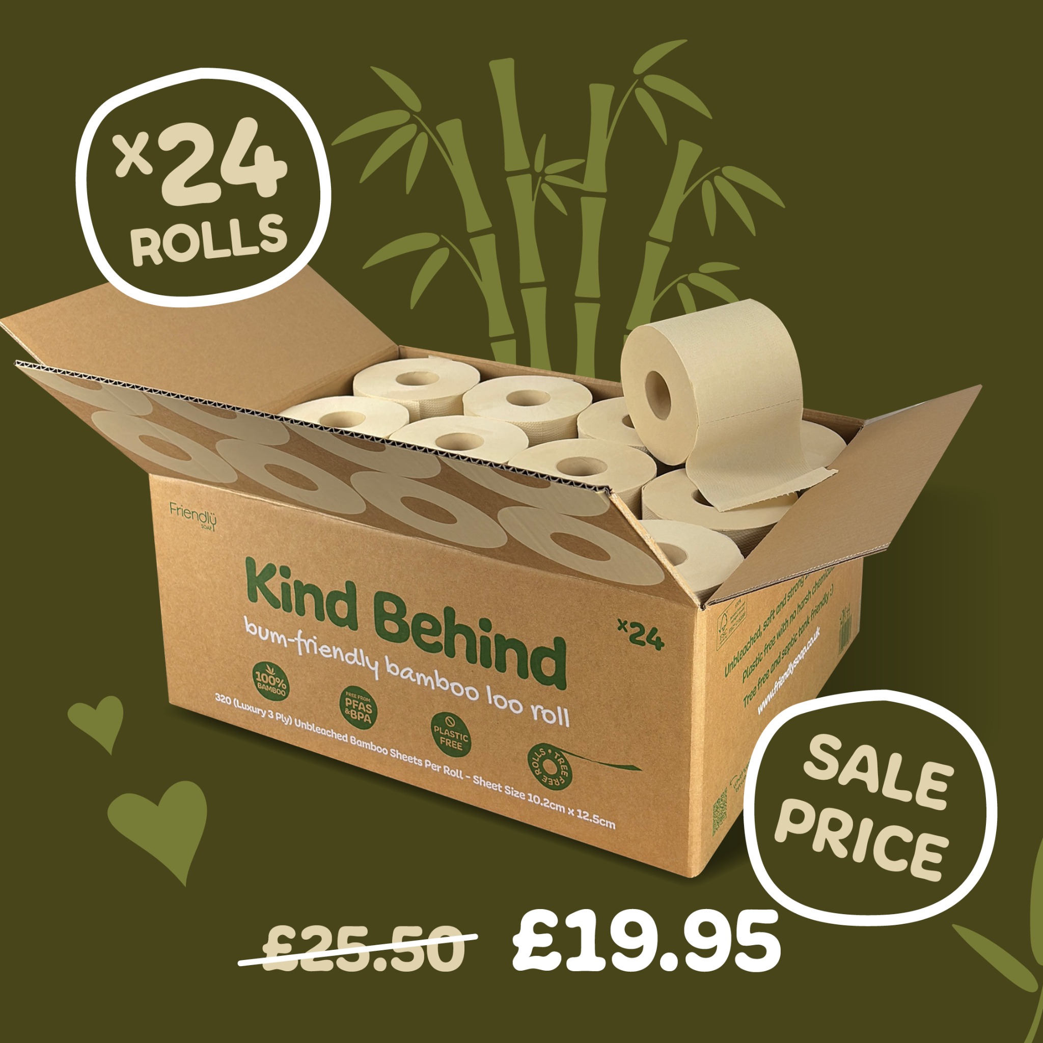 Friendly Soap Facebook ad: 100% Bamboo