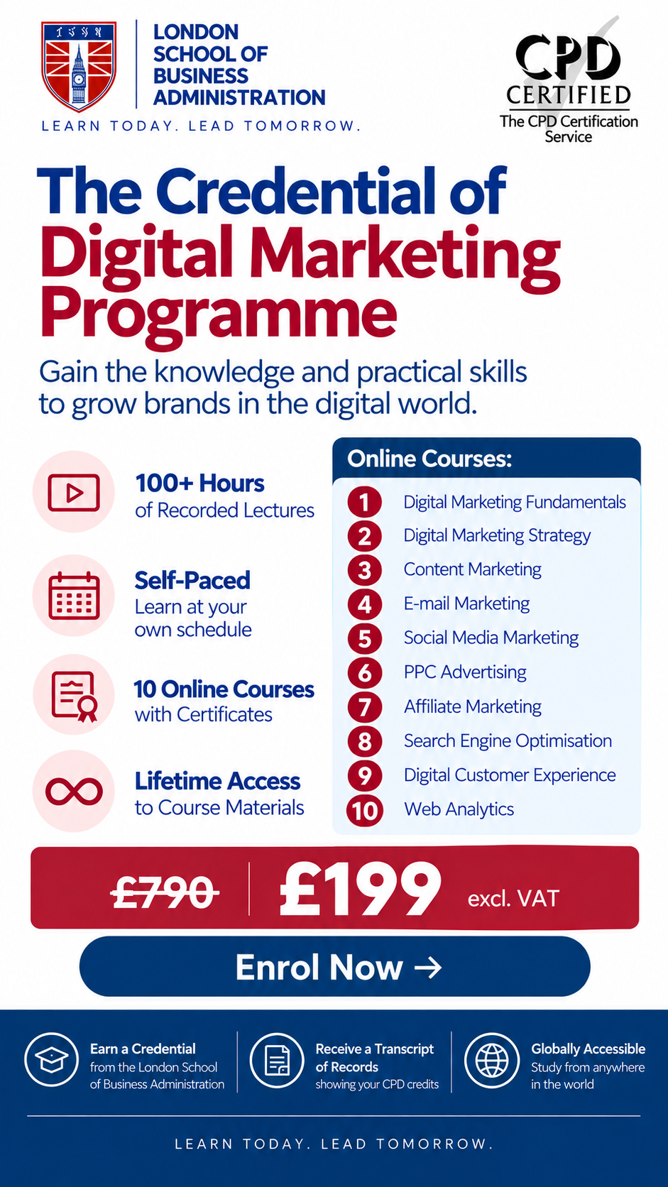 London School of Business Administration Facebook ad