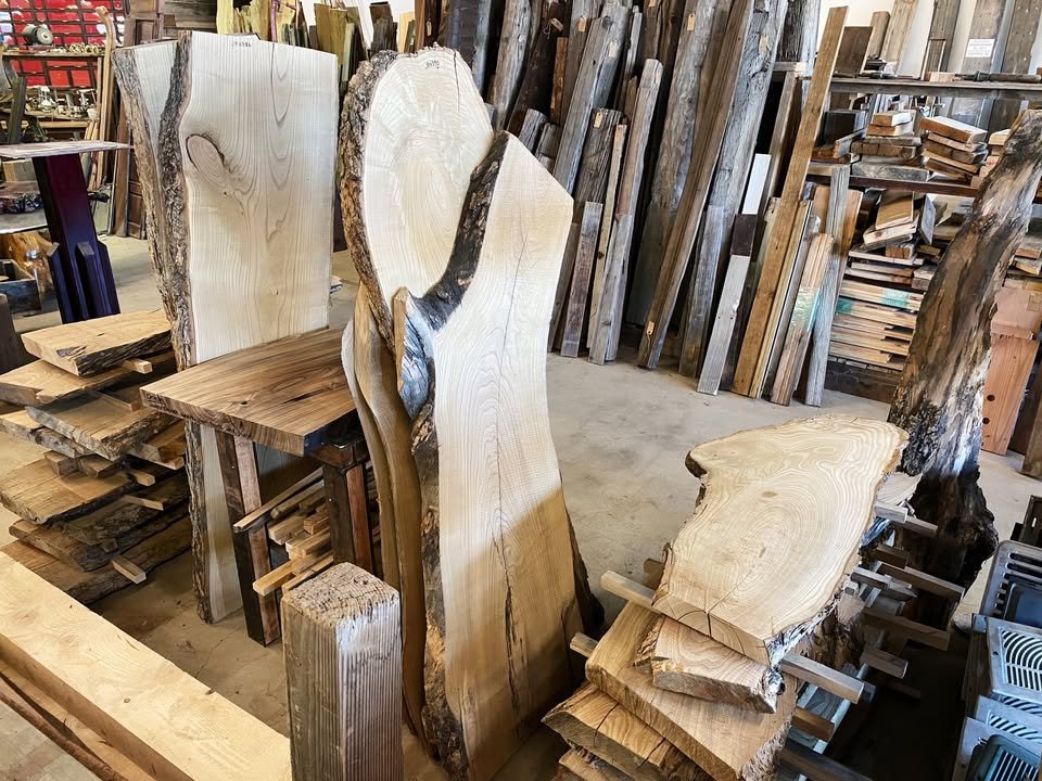 Sarah Miller Facebook ad: Live Edge Slabs! Kiln Dried! CO Trees!